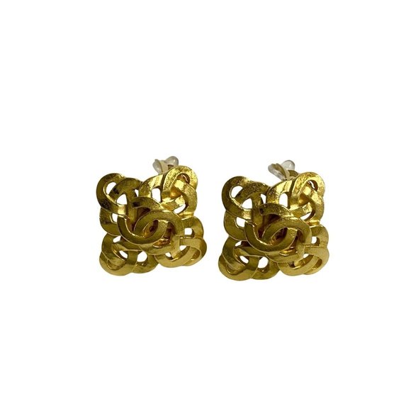 CHANEL Coco Mark Earrings and Ear Cuffs, Gold, Women's, 36066 - Picture 1 of 4